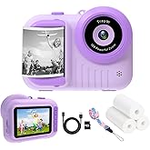 Kids Camera Instant Print, 3.5 Inch Screen Kids Digital Camera Instant, Christmas Birthday Gifts for Girls Age 3-12, Portable Toddler Camera Toy Gifts for 3 4 5 6 7 8 9 10 Year Old Girls Boys (Purple)