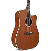 Audivara 41" Dreadnought Cutaway Acoustic Guitar Kit, Matte Sapele Starter | Premium Full Sapele Body for Rich Warm Acoustic Resonance and Long-Lasting Use