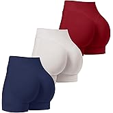 TDIFFUN Women Workout Shorts 3 Pack Gym Seamless Scrunch Butt Lifting Impact High Waist Yoga Biker Booty Athletic Shorts