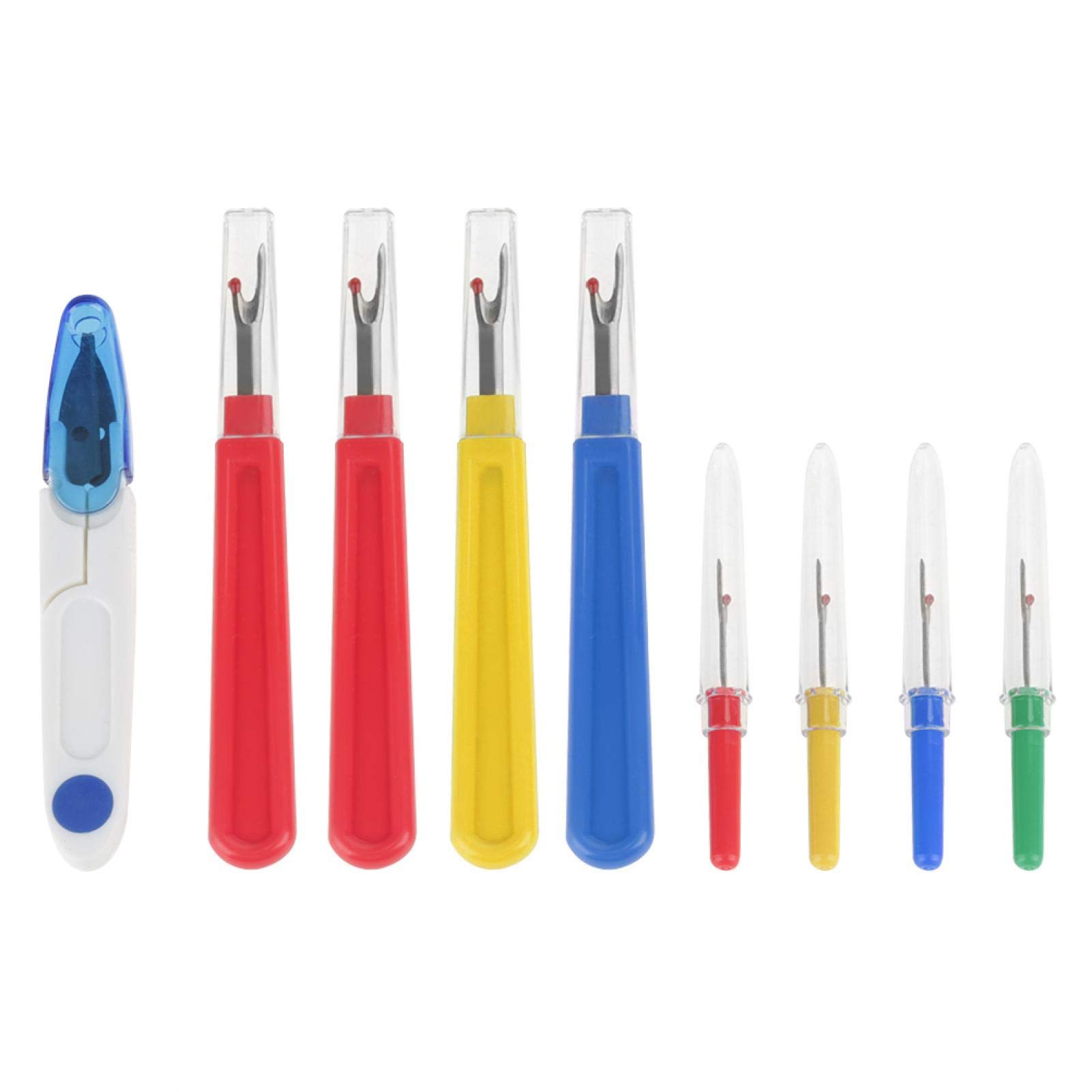 9 in 1 Stitch Unpicker Thread Cutter Trimming Scissor Seam Ripper Plastic Handle Stitch Sewing Unpicking Tool Craft