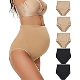 KUNINDOME Maternity Underwear Over Bump, Seamless Maternity Support Panties, Plus Size, Multi Pack
