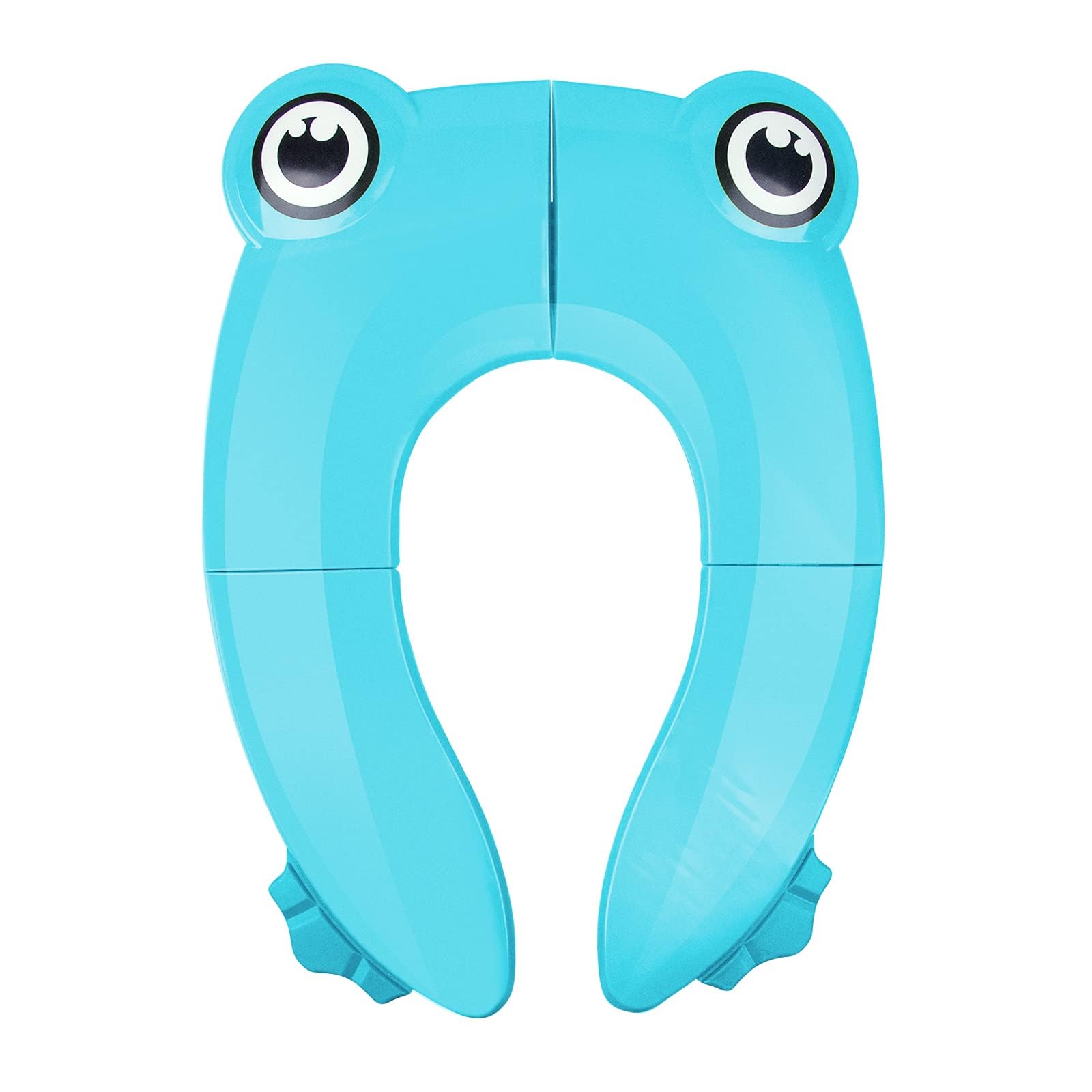 Pejoye Folding Potty Training Seat for Kids, Foldable Potty Toilet Training Seat, Portable Travel Toddler Toilet Seat with 6 Anti Slip Silicone Pads and 1 Carry Bag, Blue Frog