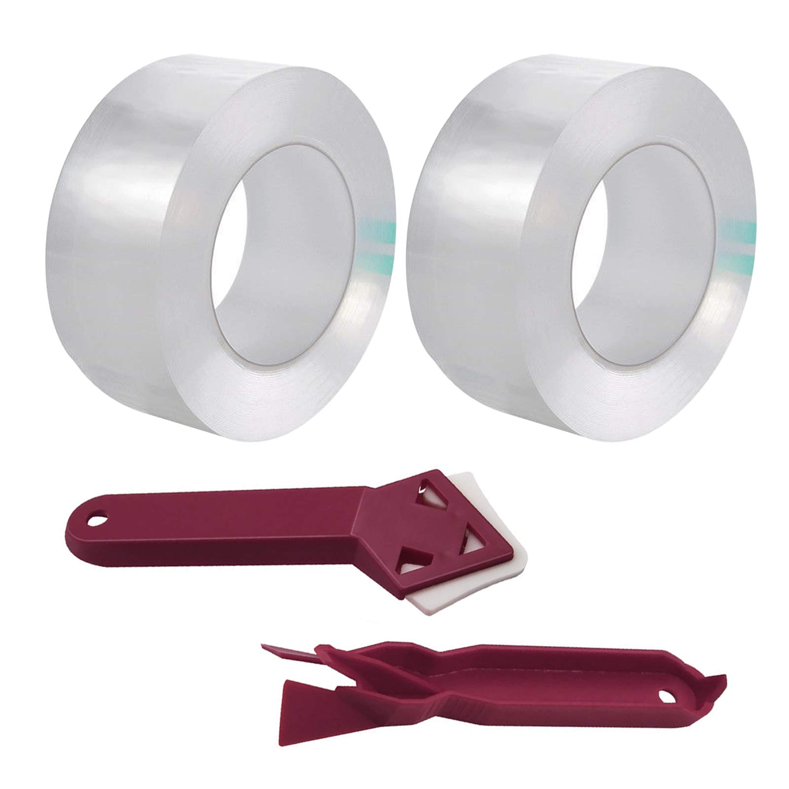 Elinala Sealant Strip, Caulk Strip, 2PCS Kitchen Mildewproof Waterproof Strong Acrylic Beautiful Seam Corner Transparent Sealing Tape (50mm x 5m)