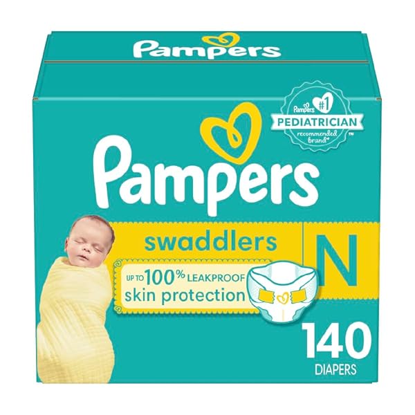 PAMPERS BABY DIAPERS – SWADDLERS – SIZE 0,...