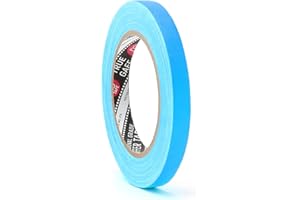 DGTAPE 1/2 inch X 30 Yards Fluorescent Blue Gaffer Tape | Premium Grade Pro Gaffer Tape | 120Mesh Fabric | ECO Rubber Adhesive | Power of Quality USA Brand (trueGAFF12/25/FL-BL - 1/2inX30ya)