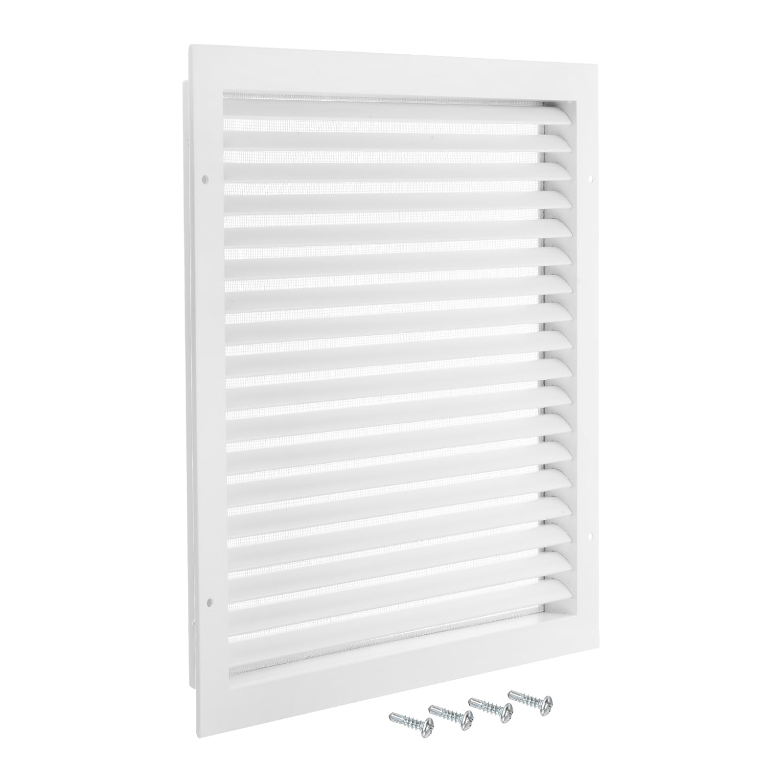 PATIKIL Wall Vents, 16 x 16 Inch for 13.9 x 13.9 Inch Hole, Aluminum Alloy Gable Vent Return Air Grille, Louvered and Screen Mesh, for Exterior Wall HVAC