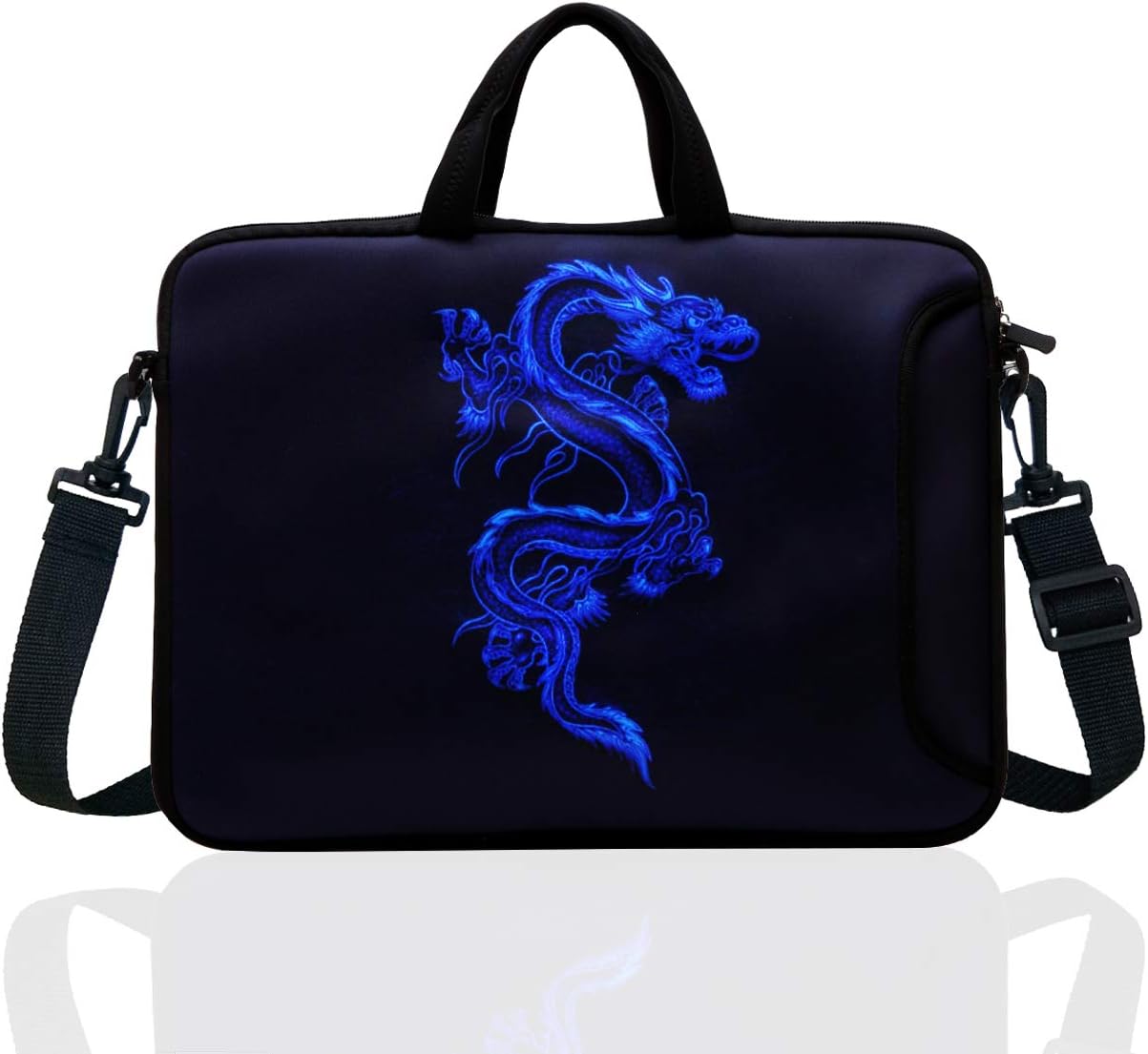 14-Inch Laptop Shoulder Bag Sleeve Case With Handle For 13" 13.3" 14" 14.1" Netbook/Macbook Air Pro (Blue Dragon)
