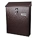 Yescom Wall-Mounted Mail Box Large Lockable Letterbox w/ 2 Keys for Home Post Security Outdoor, Black, 0-9 Number Stickers