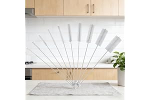 Straw Cleaning Brush Set, 10-Piece Stainless Steel Handle Straw Brush Set, Extra-Long Straw Brush Suitable for Glasses, Straw