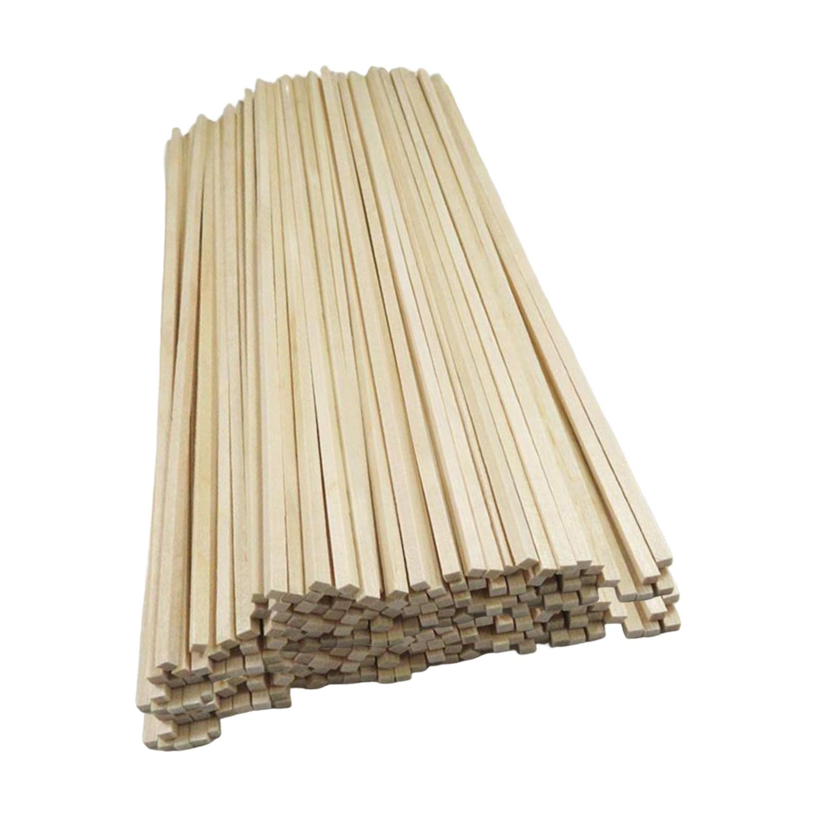 F Fityle 100x Unfinished wood Sticks, Wooden Square Dowel Rod, wood Dowel Sticks, Long Dowel Strips, for Crafts Kid'S Crafts Supplies, 100cm