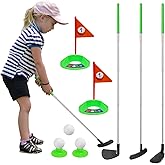 Dyienocs Kids Golf Clubs Set, Retractable Toy Golf Clubs for Toddlers,3 Clubs with Practice Balls, Putting Cups and Flag Poles,Mini Golf Set for Children Age 2 3 4 5 Years Old-Right Hand