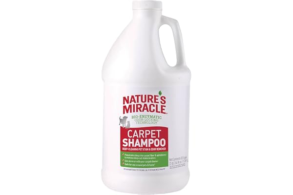Nature’s Miracle Carpet Shampoo, Bio-Enzymatic Deep-Cleaning Pet Stain And Odor Remover, 64 oz