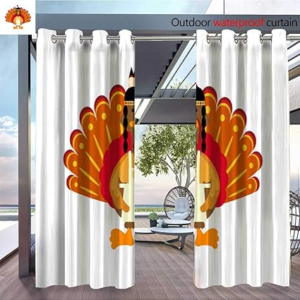 Amazon Com Qianhe Balcony Curtains Thanksgiving Indian Turkey