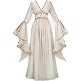 Vibsion Womens Renaissance Renfaire Dress Medieval Sleeveless Fairy Dresses