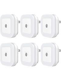 Sycees SC01 Plug-in LED Night Light Lamp with Dusk to Dawn Sensor for Hallway, Kitchen, Bathroom, Bedroom, Stairs, Daylight White, 6-Pack
