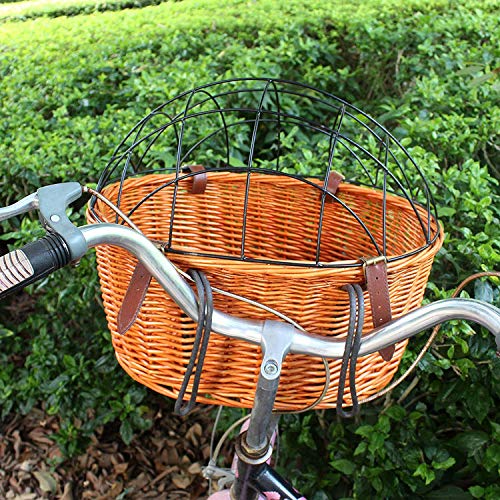 Dog Basket for Bike Bicycle Front Pet Cat Carrier Cage Willow Cage Hanging Basket Capacity12lbs