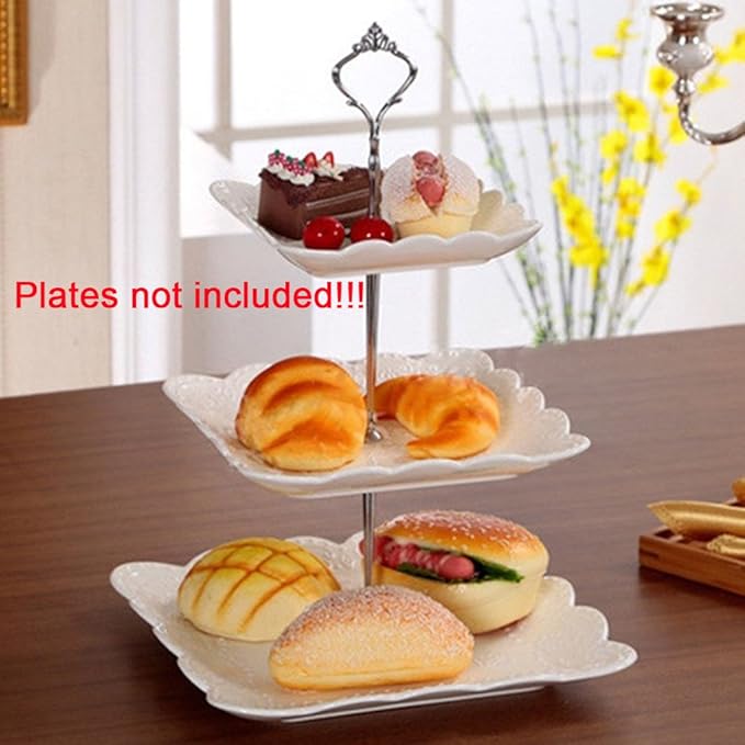 Presentoir A Cupcakes Avec 4 Etages Free Size Porte Cupcake Pour Mariage Ou Fete Danniversaire Silver Arbre A Gateaux Tour En Plastique Pour Gateaux Assiettes Et Plats De Service Presentoirs A Gateau
