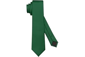 KOOELLE Men's Ties Solid Pure Color 2.35" (6CM) Plain Slim Necktie Skinny Ties For Men