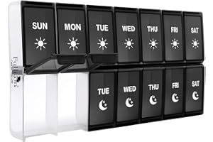 Extra Large Pill Organizer 2 Times a Day, Fullicon XL Weekly Pill Box Twice a Day, 7 Day AM PM Pill Case, Oversized Daily Med