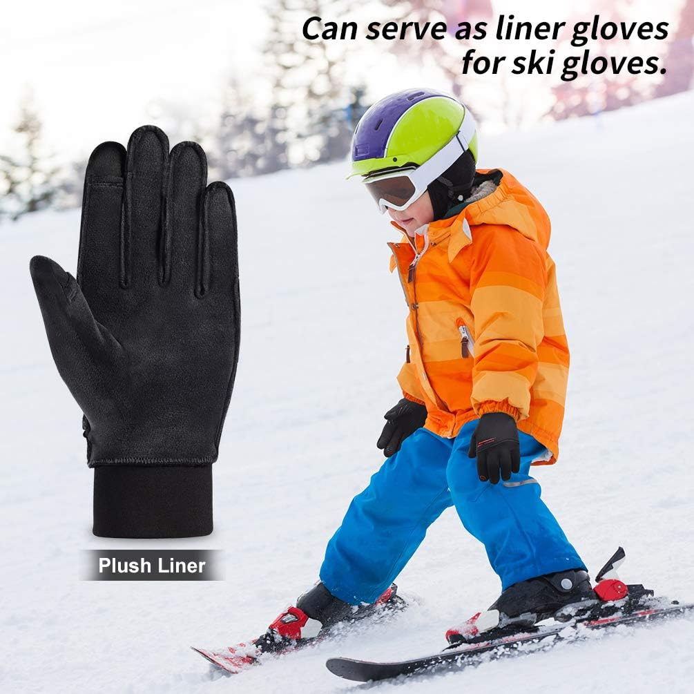 RUNACC Kid's Touchscreen Gloves for Boys and Girls, Warm Winter Running Sport Gloves 4 to 10 Ages (Pair): Clothing