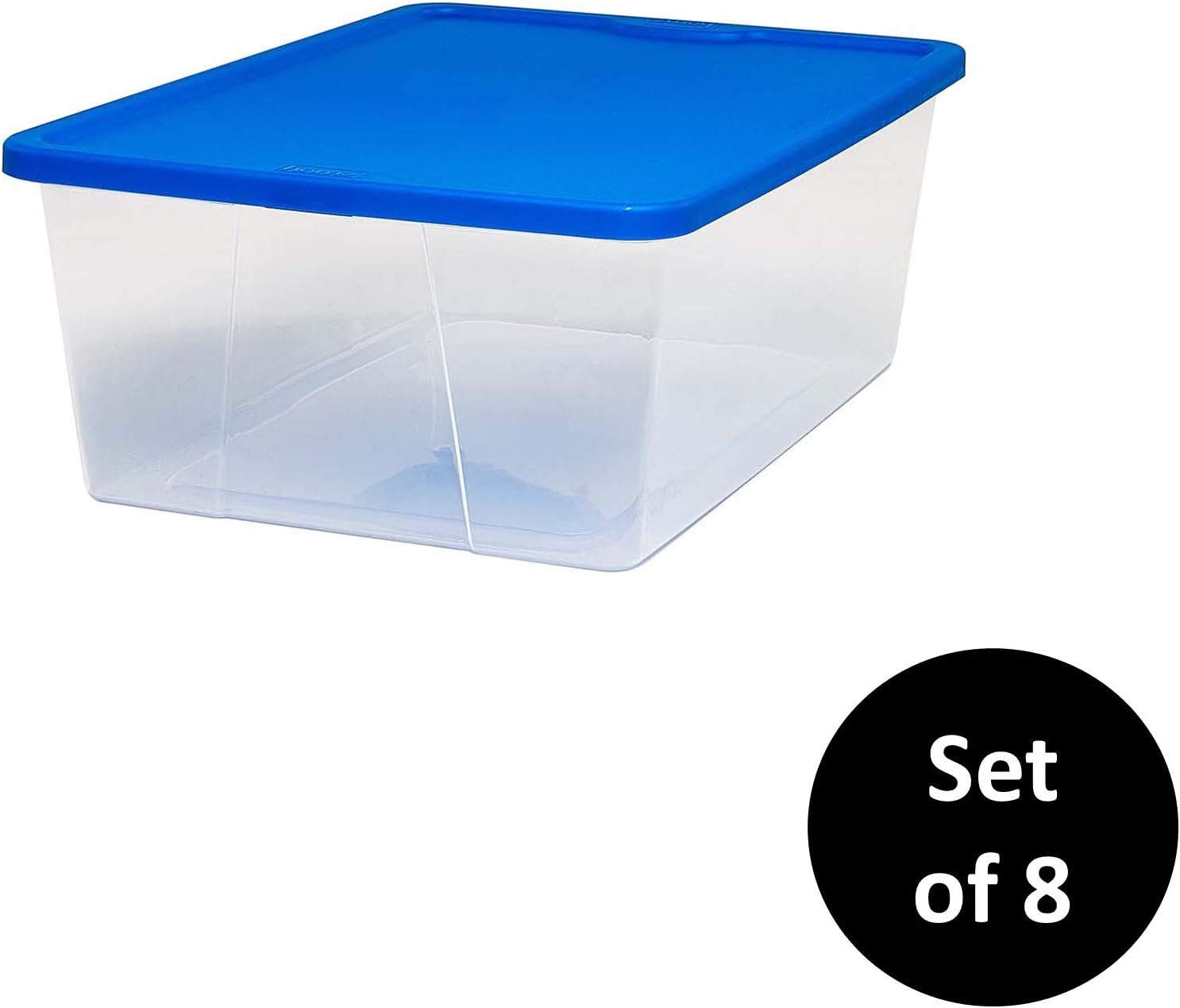 Homz Plastic Storage Sweater Box, with Lid, 12 Quart, Clear, Stackable