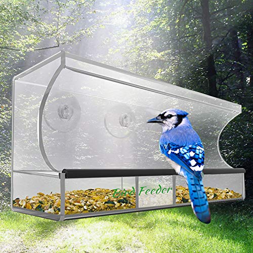 Antom Window Bird Feeder Bird House Crystal Clear Acrylic With