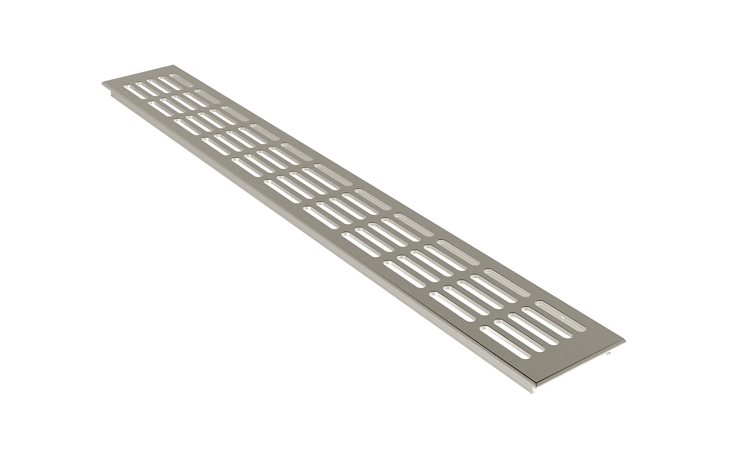 MS Beschläge ® Aluminium Ventilation Grille Plate Heating Cover 80 mm x 200 mm Various Colours (Anodised Stainless Steel - E6C31)
