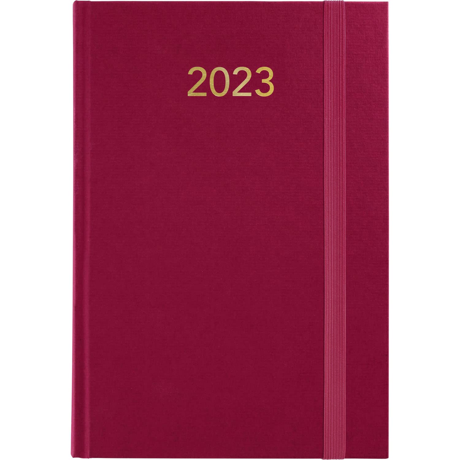 Grafoplás 70304357. Agenda Day Page 2023, Annual Bordeaux, Vinyl Padded Covers, with Rubber Closure and Reading Point, Florence Series, 14.5 x 21 cm