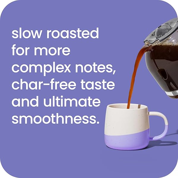 HAPPY COFFEE DARK ROAST GROUND COFFEE, 12 OZ., NOTES OF COCOA & CHEER, RECYCLABLE CONTAINER, GROWN & HARVESTED IN BRAZIL, RWANDA & COLOMBIA