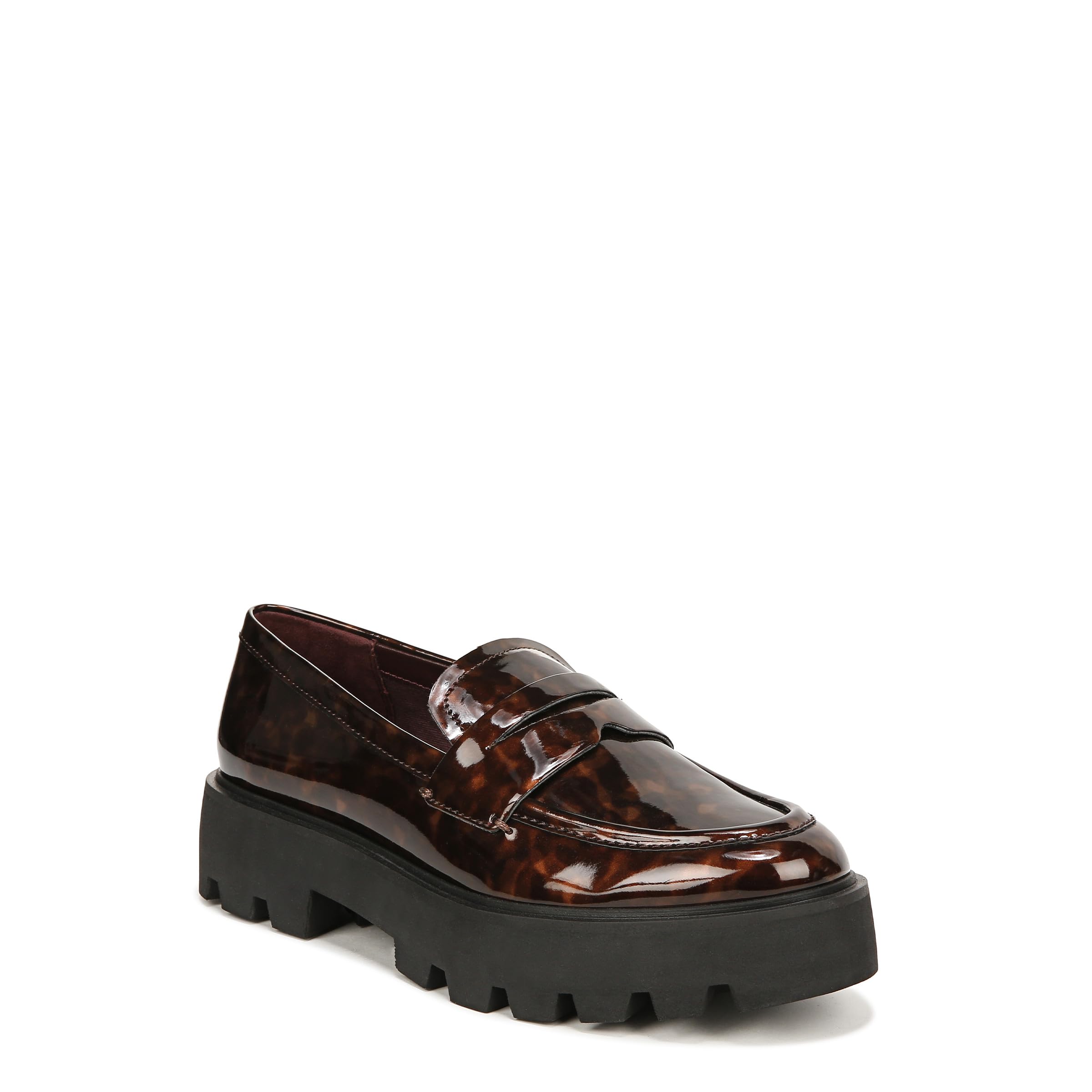 Franco Sarto Womens Balin Lug Sole Chunky Loafer Tortoise Brown 6.5 M
