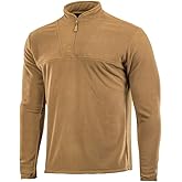 M-Tac Men’s Fleece Quarter Zip Pullover – Tactical Thermal Long Sleeve Sweater with High Mock Neck for Outdoor Work
