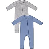 Jimonda Baby Romper Boys Girls Bamboo Pajamas 2-Way Zipper Footless Unisex Long Sleeve Sleepers Sleep and Play 0-24 Months