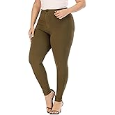 Gocolloa Womens Plus Size Pants Skinny Stretchy High Waisted Casual Ease into Comfort Dress Pants