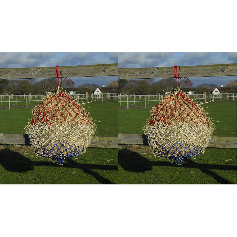 Rhinegold Monarch Small Hole Haynet-36-Red/White/Blue (Pack of 2)