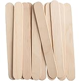 GUSTO [100 Count] Jumbo 6 Inch Wooden Multi-Purpose Popsicle Sticks, Wood Craft Supplies, ICES, Ice Cream, Wax, Waxing, Tongu