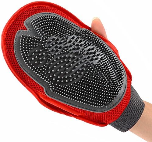ArcticLight Pet Grooming Glove Tool 2 in 1 Dual Sided Gentle Deshedding Brush for Dog and Cat, Pet Massage, Pet Hair Removal Soft Rubber Mitt