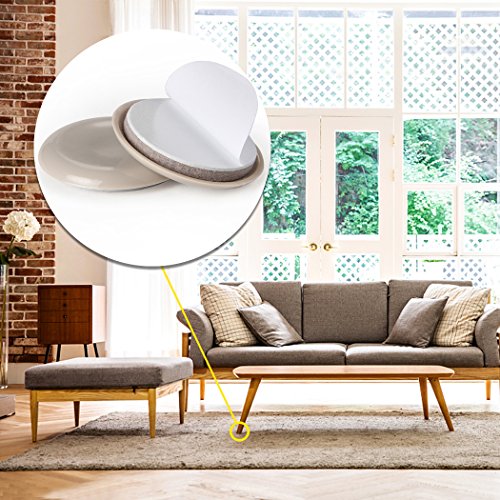 Ezprotekt 16 Pack SelfStick Furniture Chair Leg Sliders for Carpet, 2
