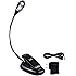 LE&reg; Portable LED Book Light, Rechargeable and Flexible, 2-Level Brightness, AC Adaptor and USB Cord Included, Daylight White, Travel Light, Clip Light with Stand, Task Lighting