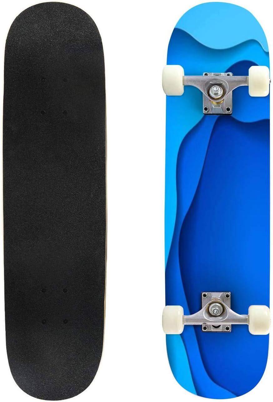 Abstract blue paper cutout curvy shapes layered vector