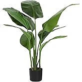 WC WAH CHUN Artificial Bird of Paradise Plant Fake Tropical Palm Tree for Indoor Outdoor, Perfect Faux Plants for Home Garden Office Store Decoration (H 120cm)
