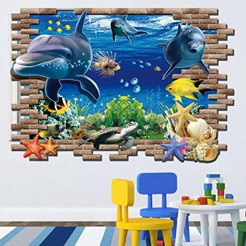 Wall Stickers,GOODCULLER New Sea Whale Fish 3D Wall Stickers For Kids Room Removable Decoration DIY PVC Sticker Wallpaper Decals Wall Sticker Home Decor