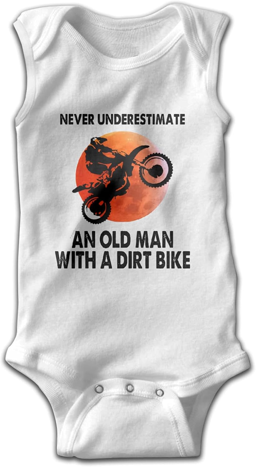 Never Underestimate an Old Man with Dirt Bike Baby Onesie
