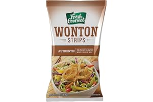 Fresh Gourmet Authentic Wonton Strips | 1 Pound | Low Carb | Crunchy Snack and Salad Topper