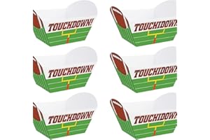 Oojami 6 Pack Football Touchdown Snack Bowls for Popcorn, Chips, Pretzels, and More – Reusable Plastic Party Bowls for Game Day, Tailgates, and Sports Events