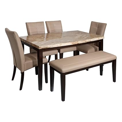 Evok Stella Solidwood Dining Set 1 Table 4 Chair 1 Bench In