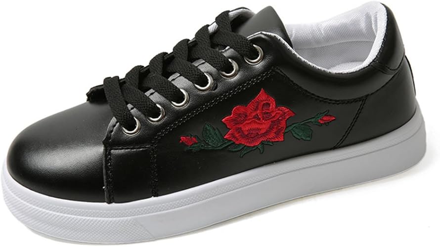 rose embroidered shoes