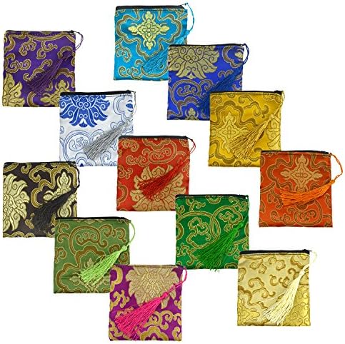 Rantanto Silk Brocade Coin Cash Purse Wallet Jewelry Pouch Bag With Tassel