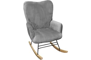 CRFATOP Velvet 1 PC Nursery Rocking Chair Recliner Covers Upholstered Glider Rocker Banquet Armchair Slipcover Stretch Accent
