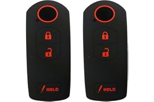 2Pcs Coolbestda Silicone Smart Key Fob Cover Case Remote Skin Keyless Jacket Holder Protector for Mazda 3 CX-5 CX-7 CX-9 WAZS