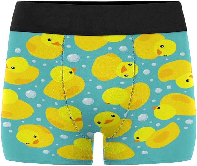 InterestPrint Men's Yellow Cute Rubber Ducks Boxer Briefs